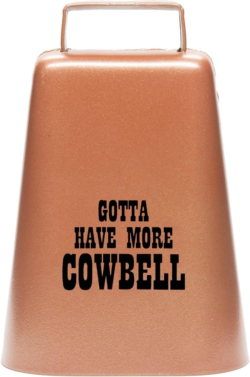 Bevin Bells Gotta Have More COWBELL (Large) Kentucky Cow Bell with Copper Color, Made from Steel, Loud Noise Makers with Handle, Cheer on or Wake up your Teenager, Made in CT, USA - Image 1